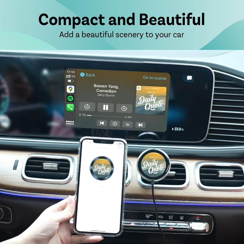 Ottocast CarPlay Clip Wireless Adapter - Seamless Apple CarPlay for iPhone, Plug & Play, Clips to Vent, Custom Screen, Fresh Scent. - Image 3